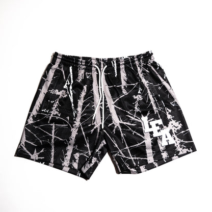 "RAGE" BLACK MESH SHORTS